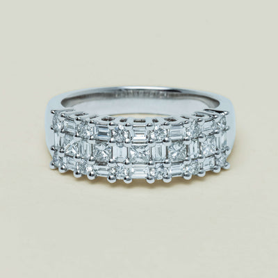 18ct White Gold 1.03ct Diamond Pave-Set Ring - Ring - Walker & Hall