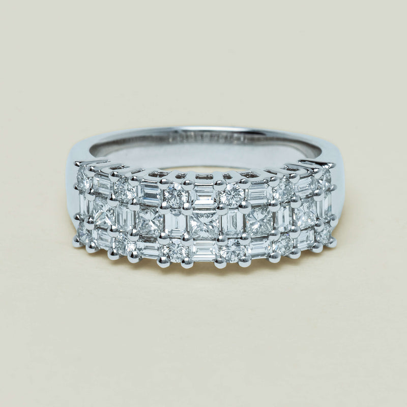 18ct White Gold 1.03ct Diamond Pave-Set Ring - Ring - Walker & Hall