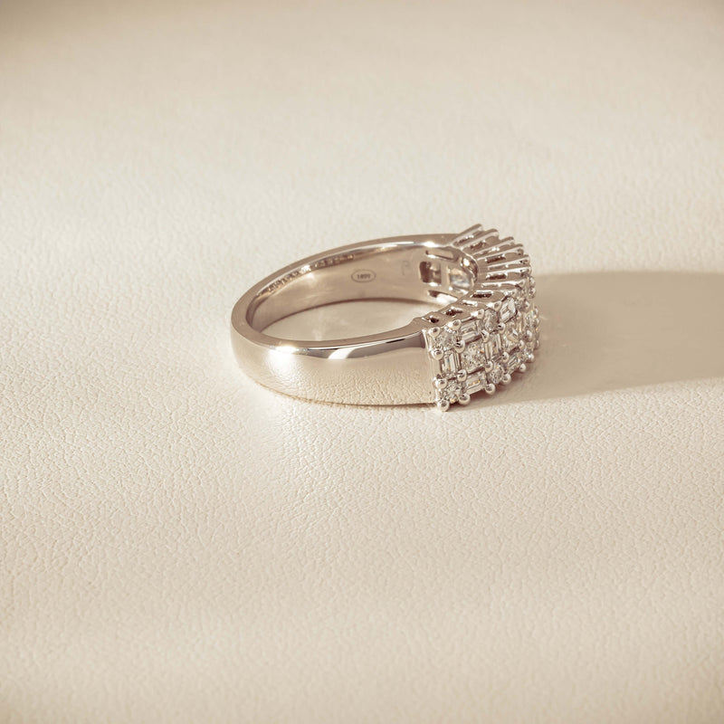 18ct White Gold 1.03ct Diamond Pave-Set Ring - Ring - Walker & Hall