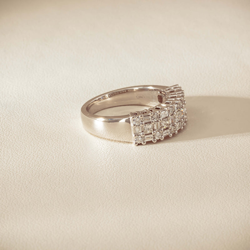 18ct White Gold 1.03ct Diamond Pave-Set Ring - Ring - Walker & Hall