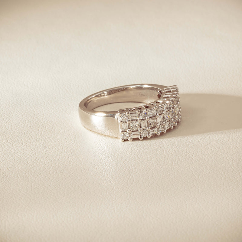 18ct White Gold 1.03ct Diamond Pave-Set Ring - Ring - Walker & Hall