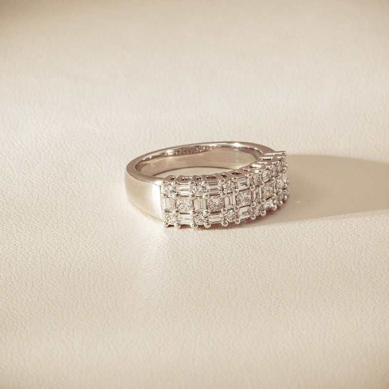 18ct White Gold 1.03ct Diamond Pave-Set Ring - Ring - Walker & Hall