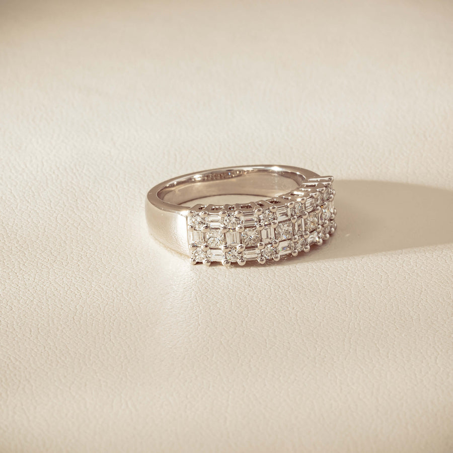 18ct White Gold 1.03ct Diamond Pave-Set Ring - Ring - Walker & Hall
