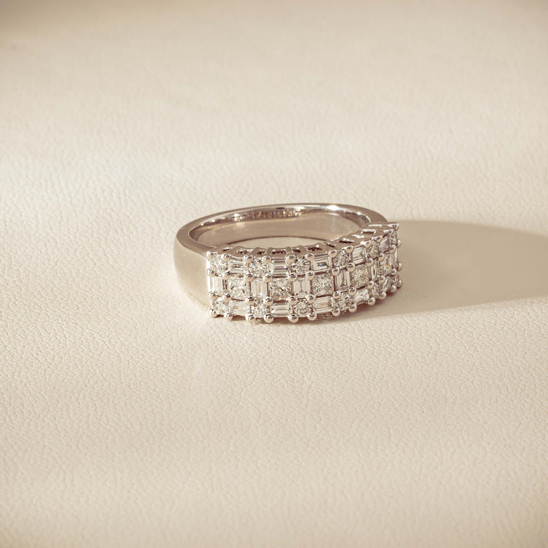 18ct White Gold 1.03ct Diamond Pave-Set Ring - Ring - Walker & Hall