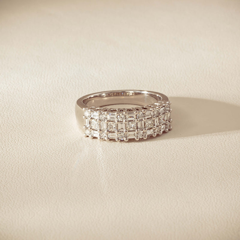 18ct White Gold 1.03ct Diamond Pave-Set Ring - Ring - Walker & Hall