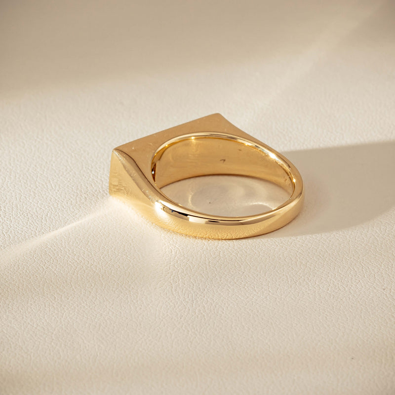 9ct Yellow Gold .55ct Diamond Mens Signet Ring - Ring - Walker & Hall