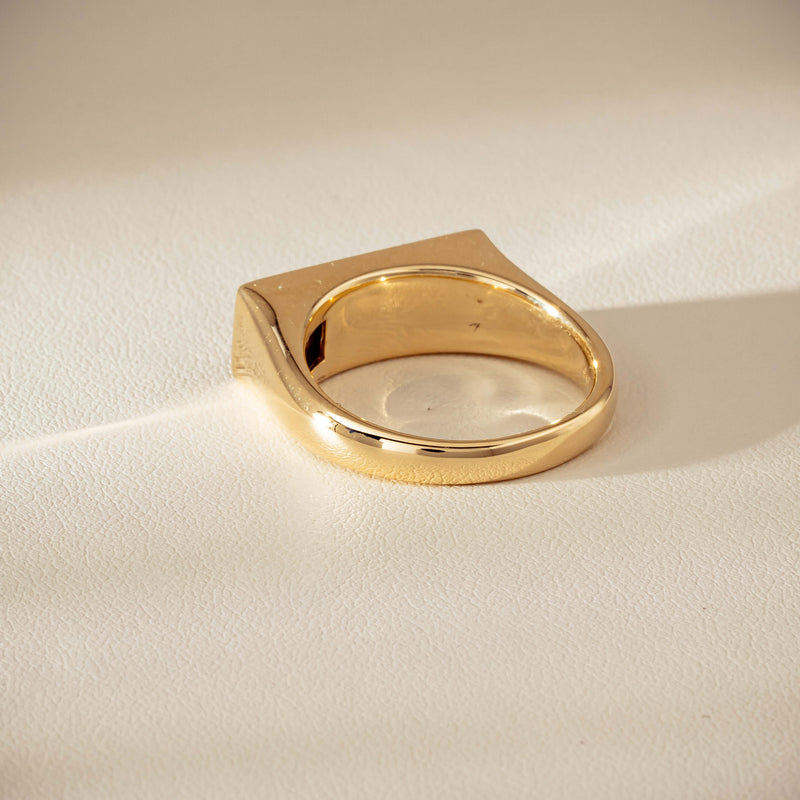 9ct Yellow Gold .55ct Diamond Mens Signet Ring - Ring - Walker & Hall