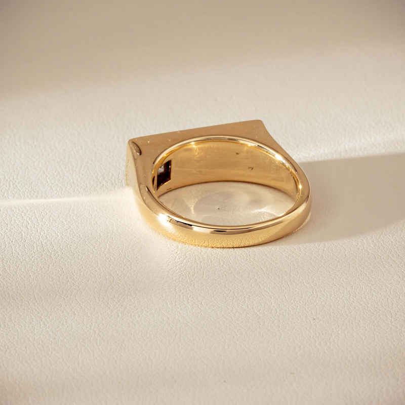 9ct Yellow Gold .55ct Diamond Mens Signet Ring - Ring - Walker & Hall