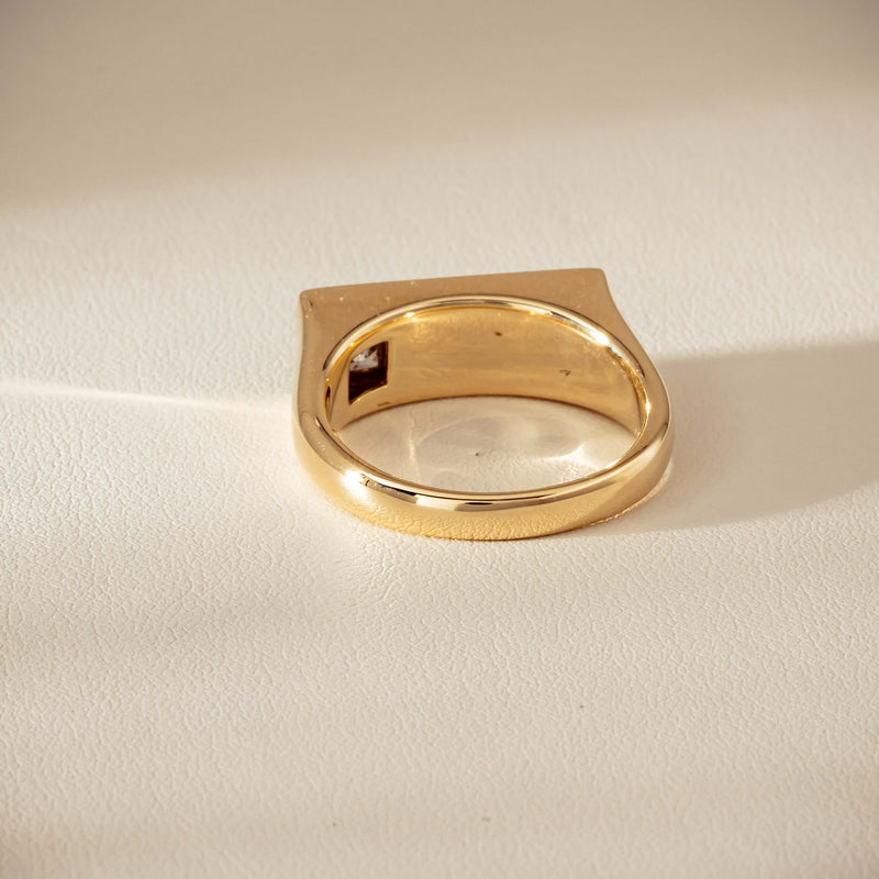 9ct Yellow Gold .55ct Diamond Mens Signet Ring - Ring - Walker & Hall