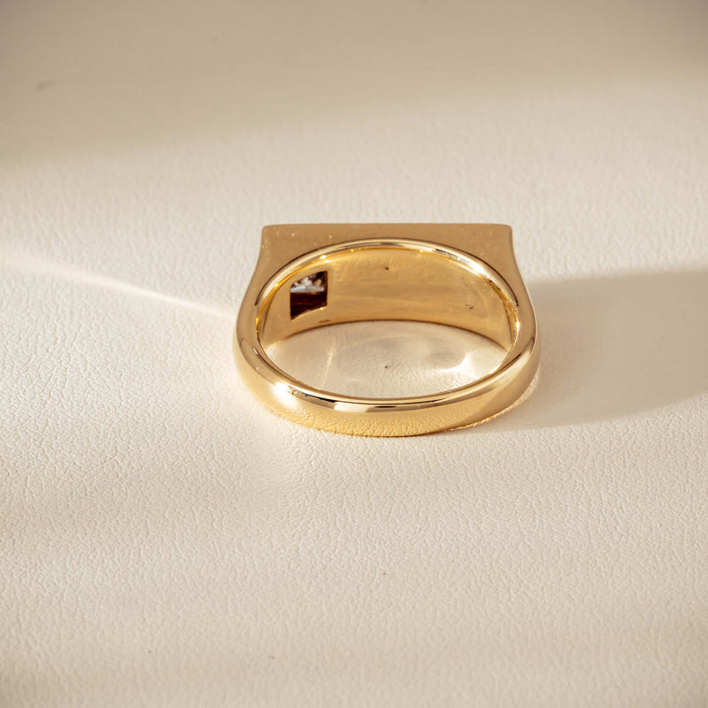 9ct Yellow Gold .55ct Diamond Mens Signet Ring - Ring - Walker & Hall