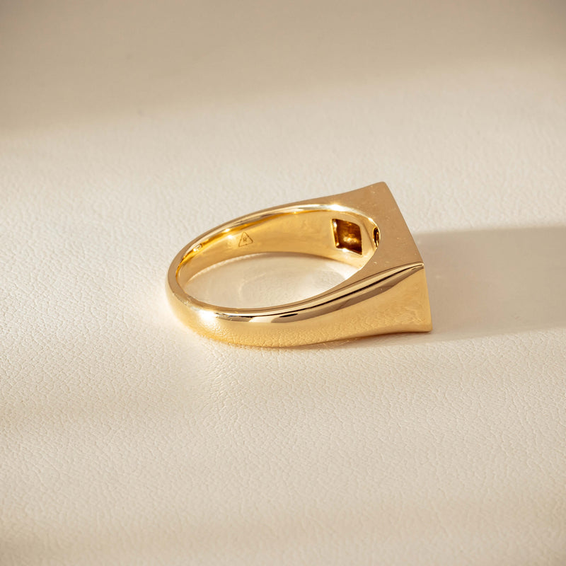 9ct Yellow Gold .55ct Diamond Mens Signet Ring - Ring - Walker & Hall