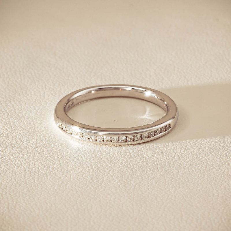 14ct White Gold Diamond Vida Band - Ring - Walker & Hall