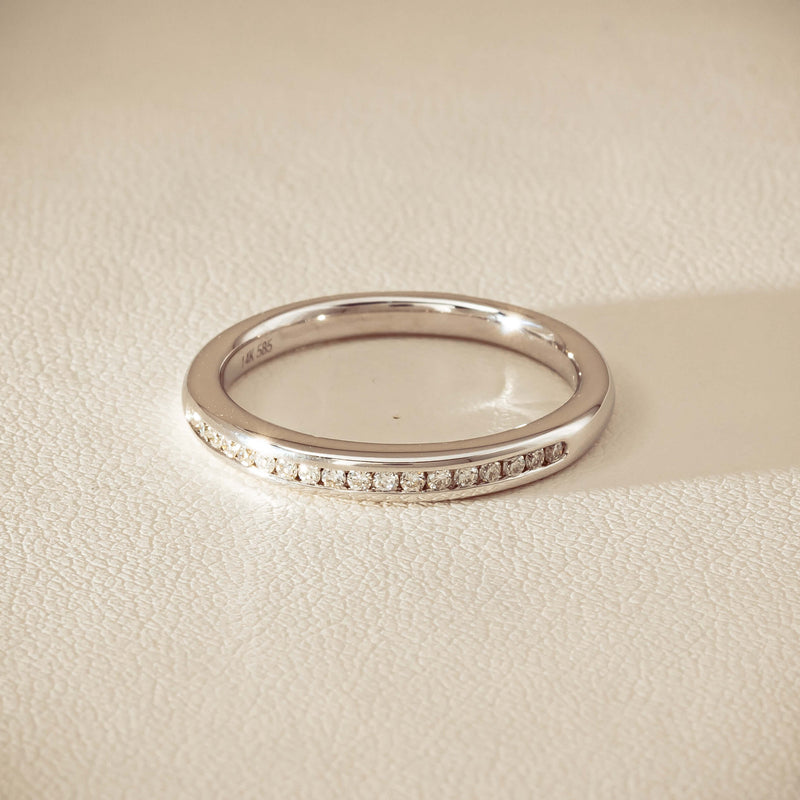 14ct White Gold Diamond Vida Band - Ring - Walker & Hall