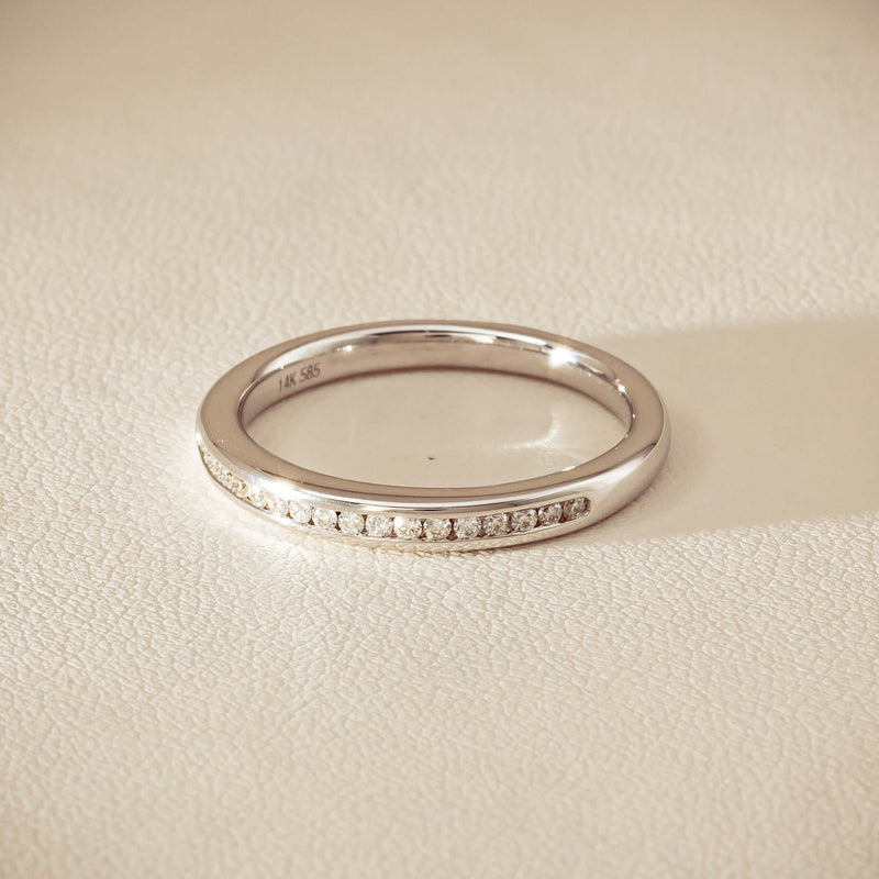 14ct White Gold Diamond Vida Band - Ring - Walker & Hall