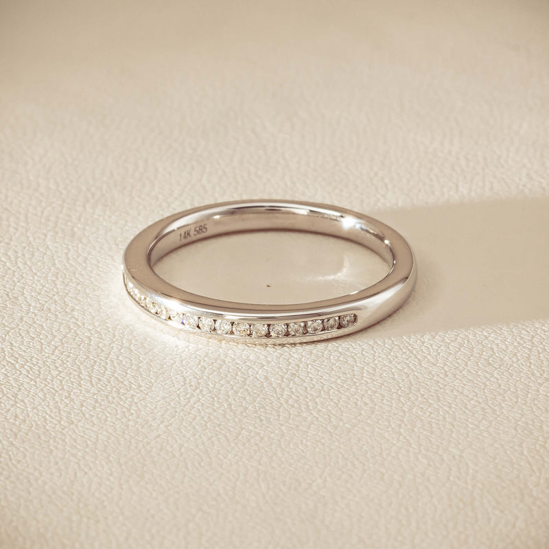 14ct White Gold Diamond Vida Band - Ring - Walker & Hall