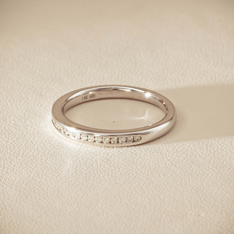 14ct White Gold Diamond Vida Band - Ring - Walker & Hall