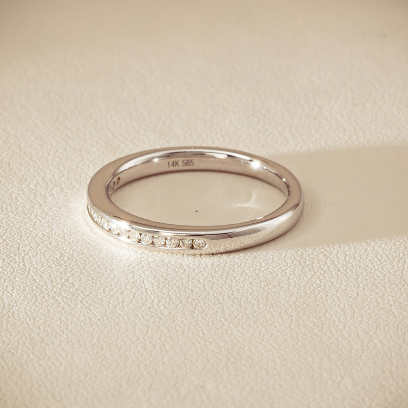 14ct White Gold Diamond Vida Band - Ring - Walker & Hall