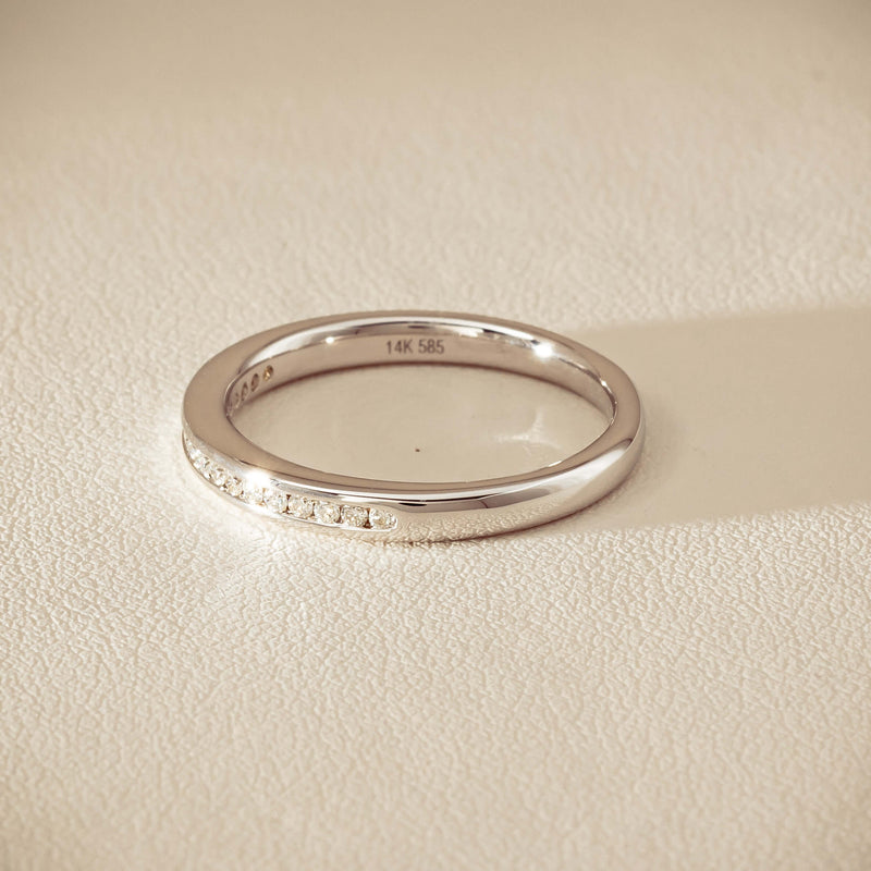 14ct White Gold Diamond Vida Band - Ring - Walker & Hall