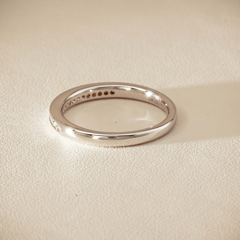 14ct White Gold Diamond Vida Band - Ring - Walker & Hall