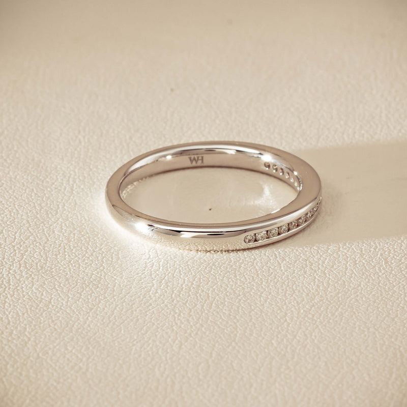 14ct White Gold Diamond Vida Band - Ring - Walker & Hall