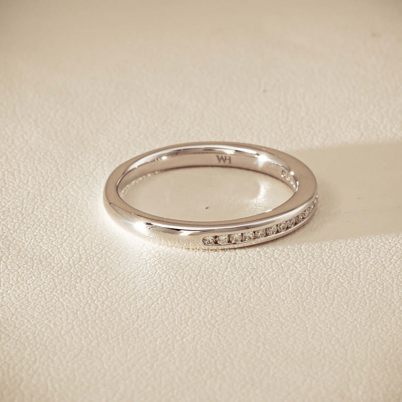 14ct White Gold Diamond Vida Band - Ring - Walker & Hall