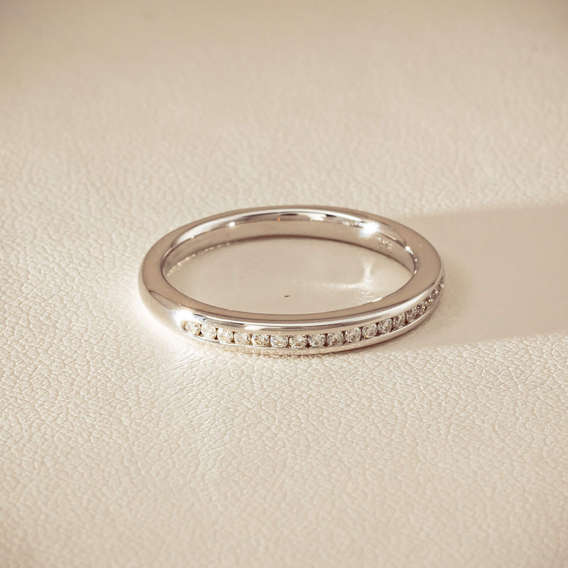 14ct White Gold Diamond Vida Band - Ring - Walker & Hall