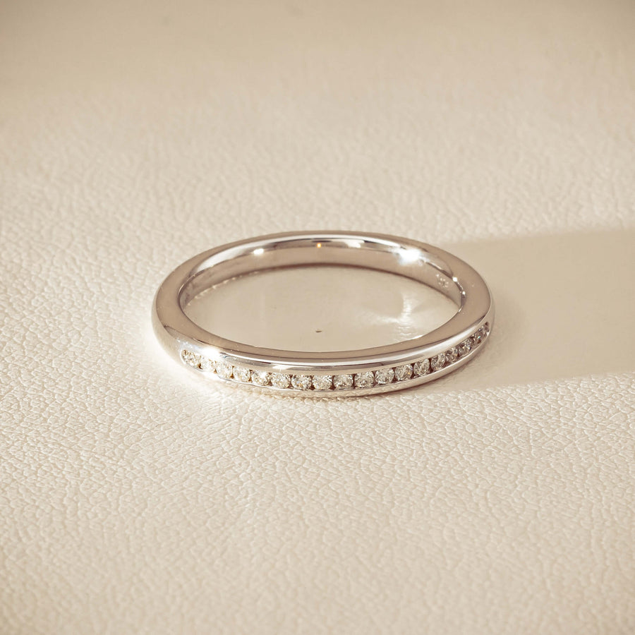 14ct White Gold Diamond Vida Band - Ring - Walker & Hall