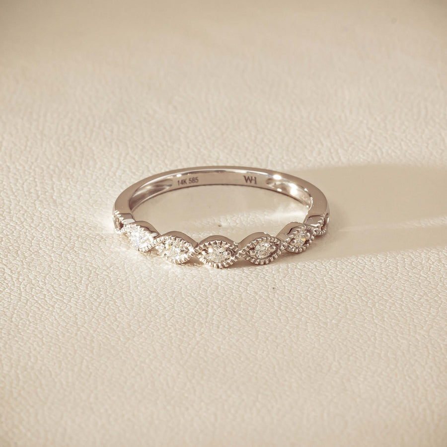 14ct White Gold Diamond Rapunzel Band - Ring - Walker & Hall