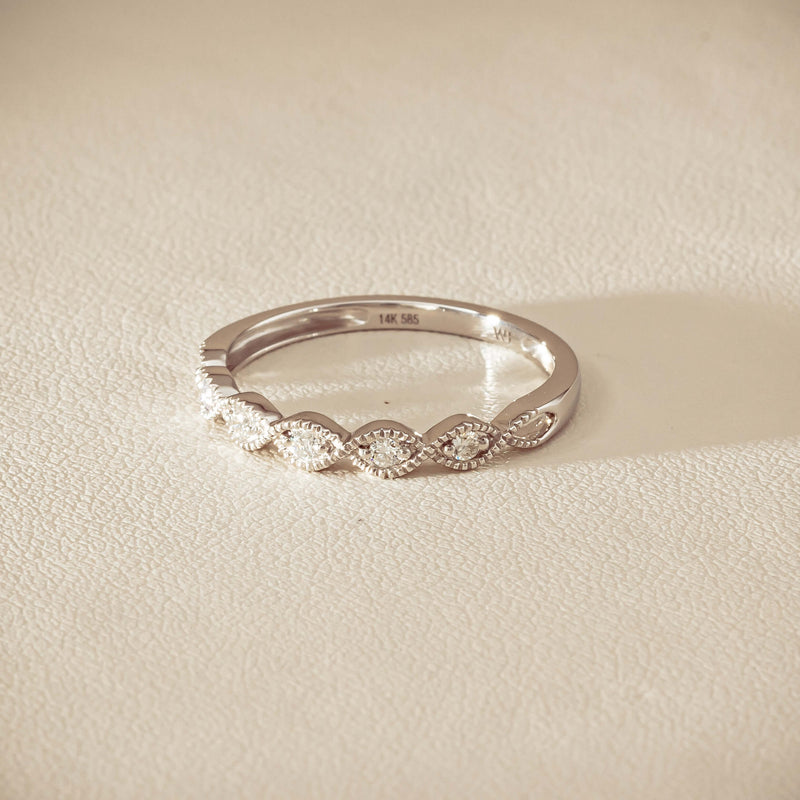 14ct White Gold Diamond Rapunzel Band - Ring - Walker & Hall