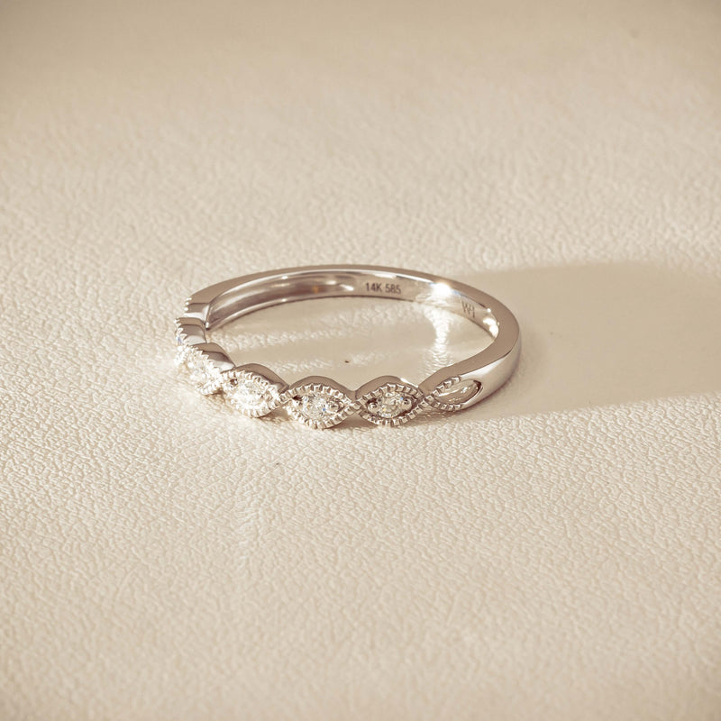 14ct White Gold Diamond Rapunzel Band - Ring - Walker & Hall