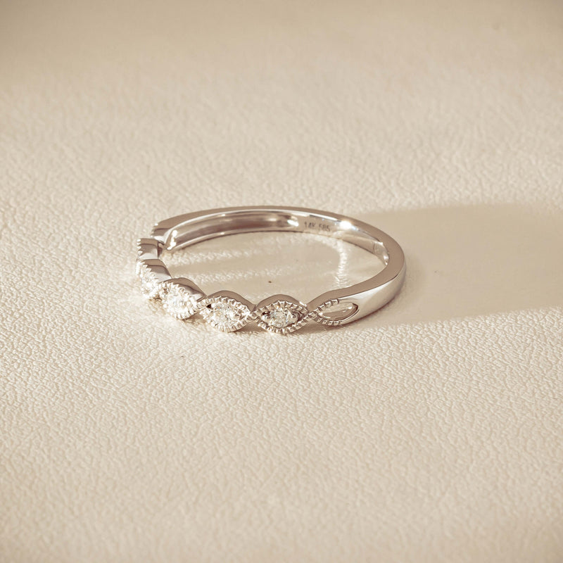 14ct White Gold Diamond Rapunzel Band - Ring - Walker & Hall