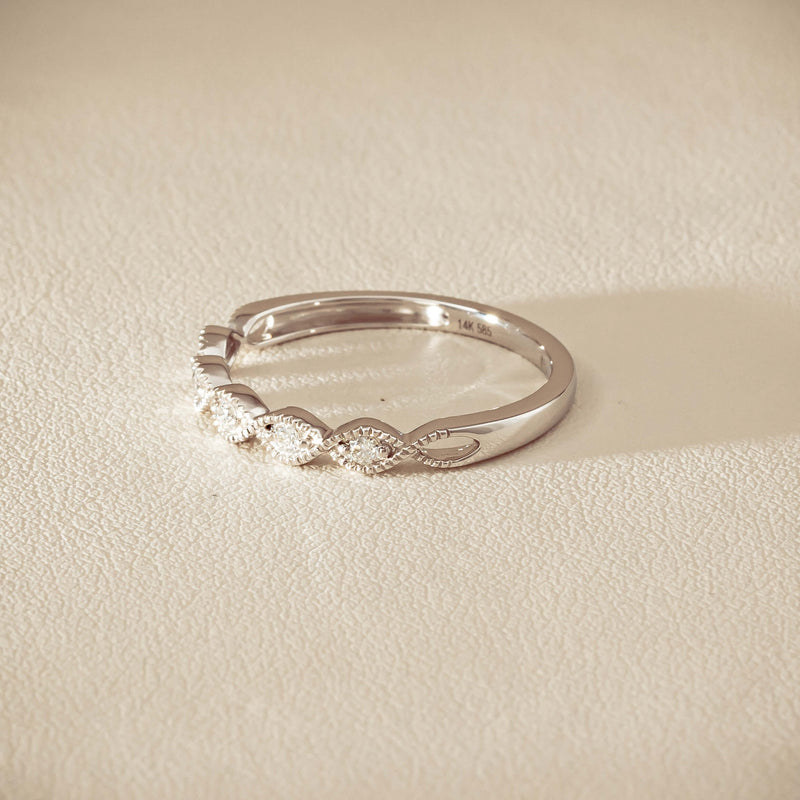 14ct White Gold Diamond Rapunzel Band - Ring - Walker & Hall