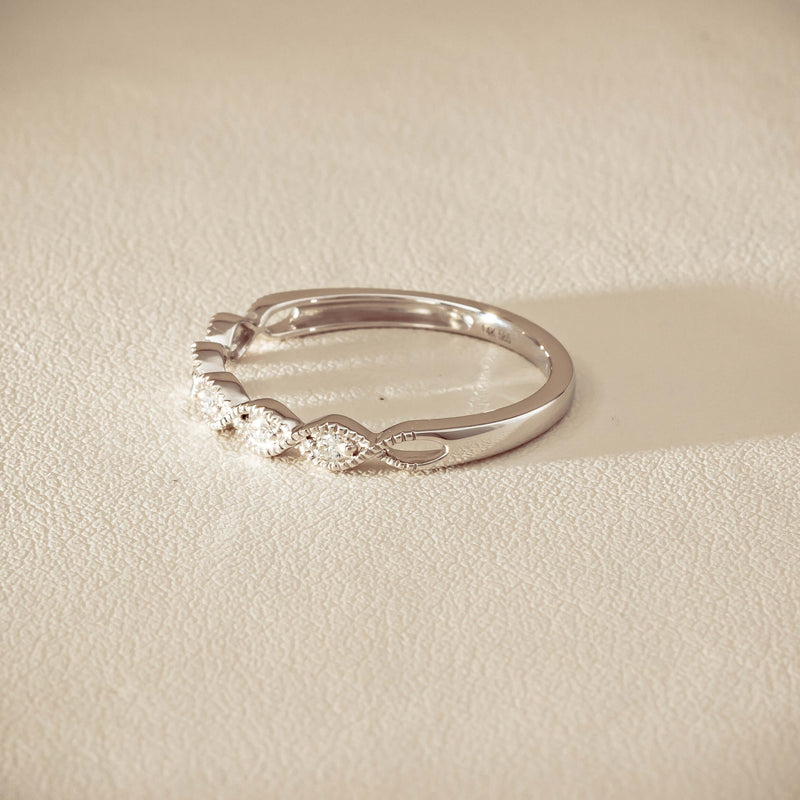 14ct White Gold Diamond Rapunzel Band - Ring - Walker & Hall