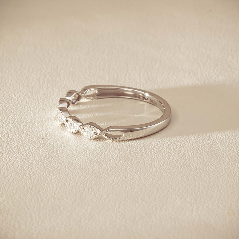 14ct White Gold Diamond Rapunzel Band - Ring - Walker & Hall