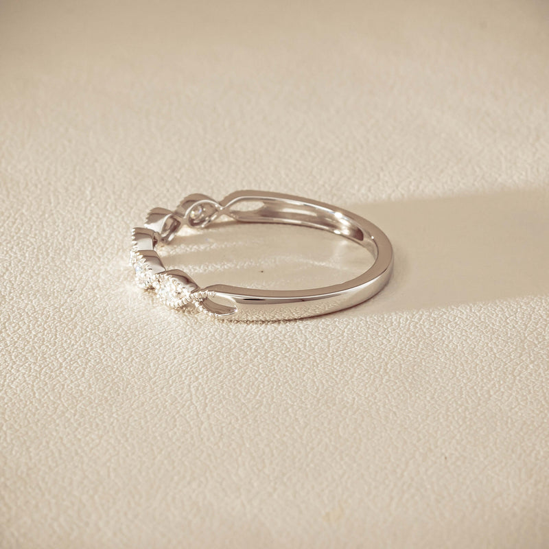 14ct White Gold Diamond Rapunzel Band - Ring - Walker & Hall