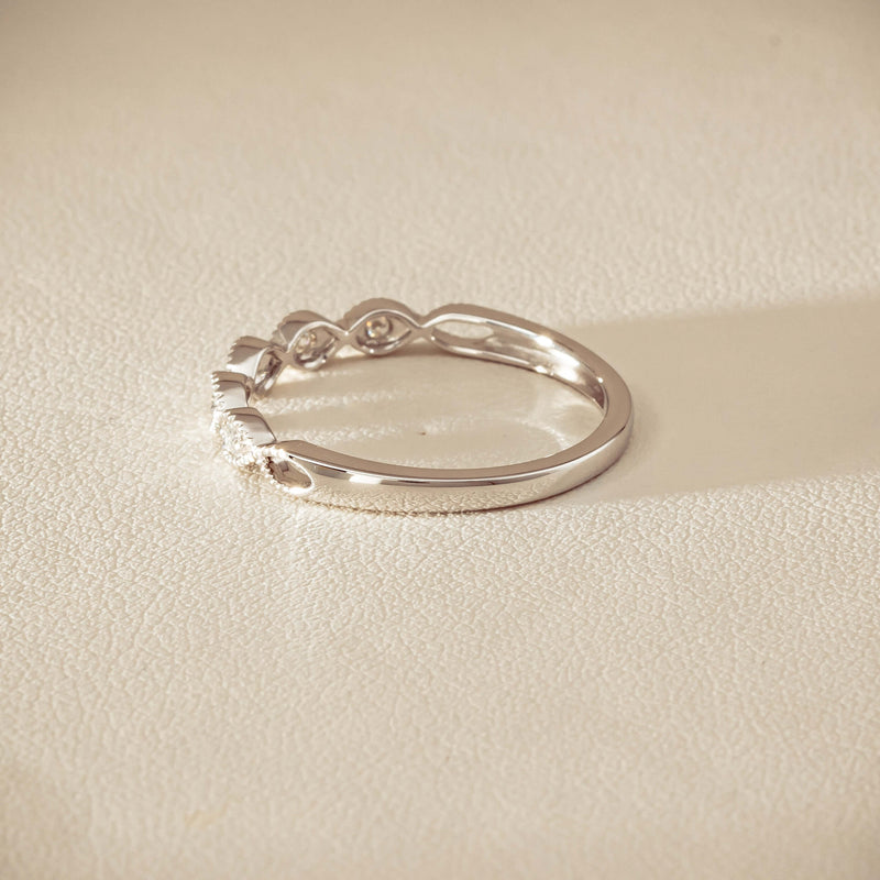 14ct White Gold Diamond Rapunzel Band - Ring - Walker & Hall