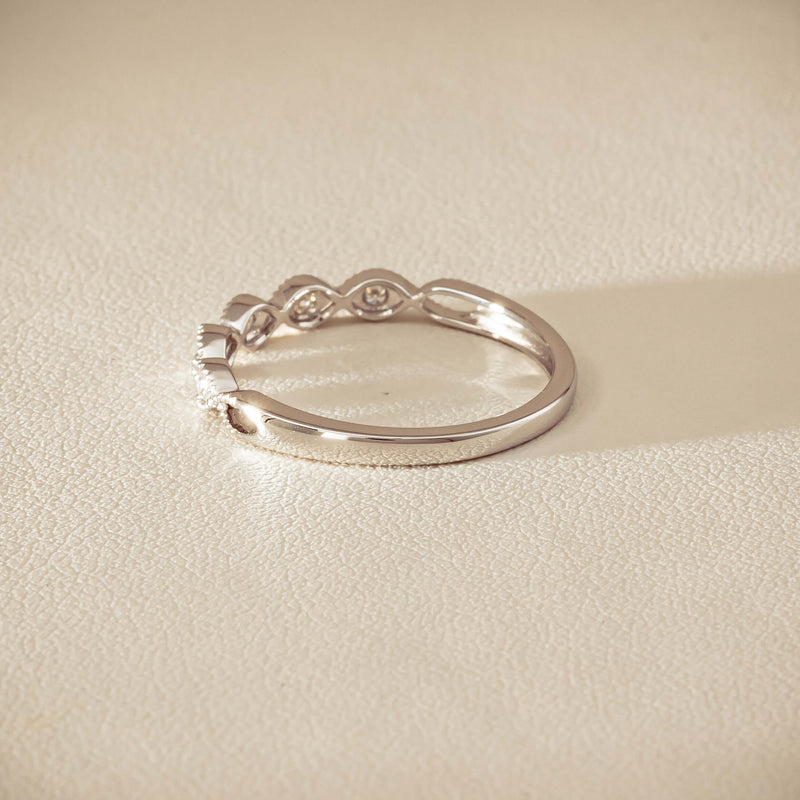 14ct White Gold Diamond Rapunzel Band - Ring - Walker & Hall