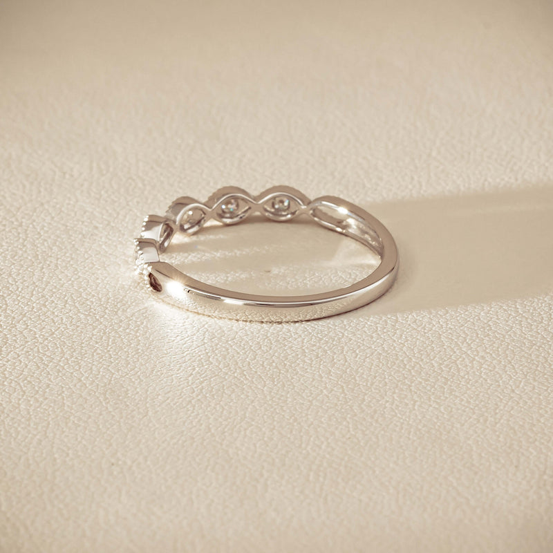 14ct White Gold Diamond Rapunzel Band - Ring - Walker & Hall