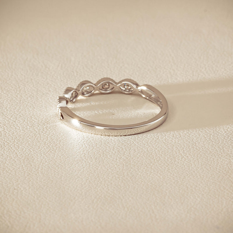 14ct White Gold Diamond Rapunzel Band - Ring - Walker & Hall