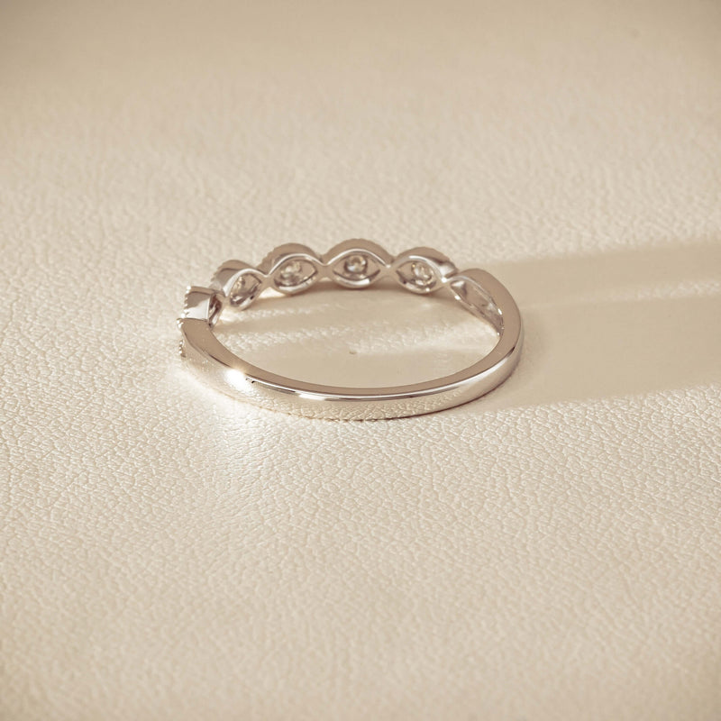 14ct White Gold Diamond Rapunzel Band - Ring - Walker & Hall