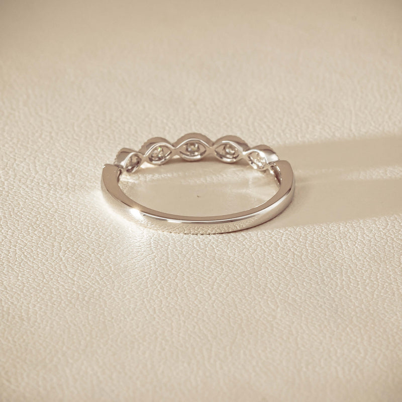 14ct White Gold Diamond Rapunzel Band - Ring - Walker & Hall