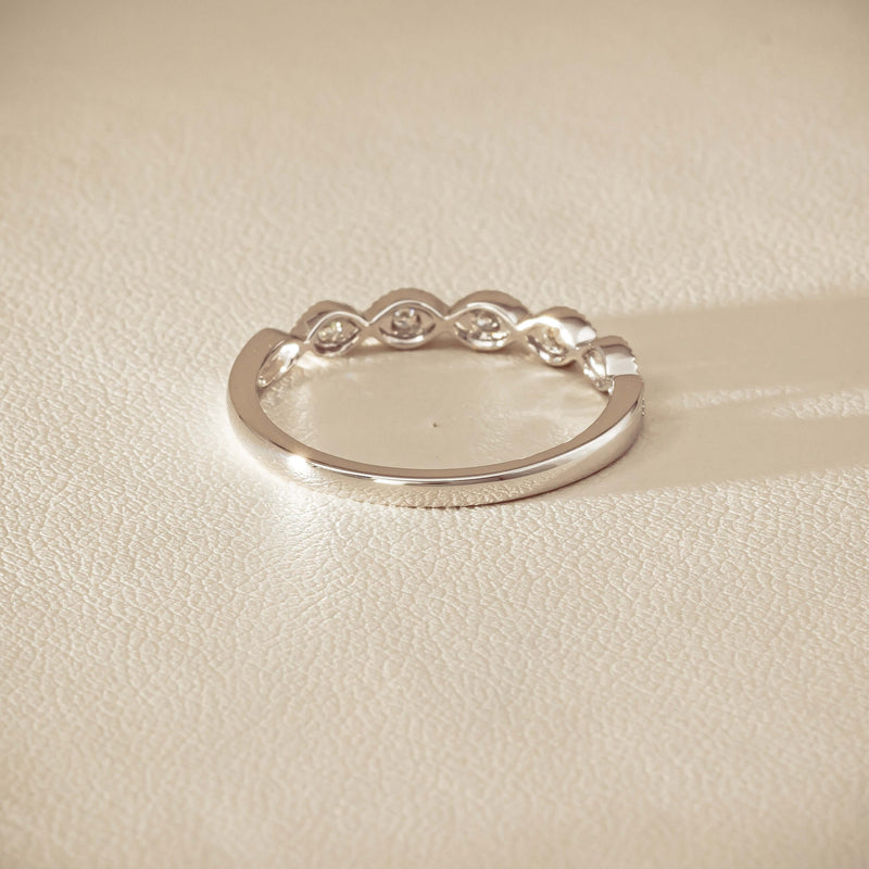 14ct White Gold Diamond Rapunzel Band - Ring - Walker & Hall