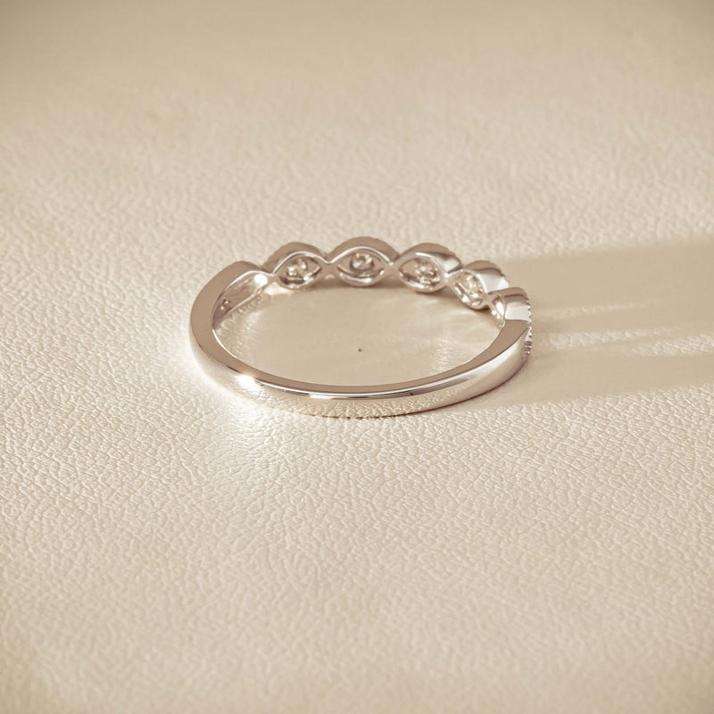 14ct White Gold Diamond Rapunzel Band - Ring - Walker & Hall