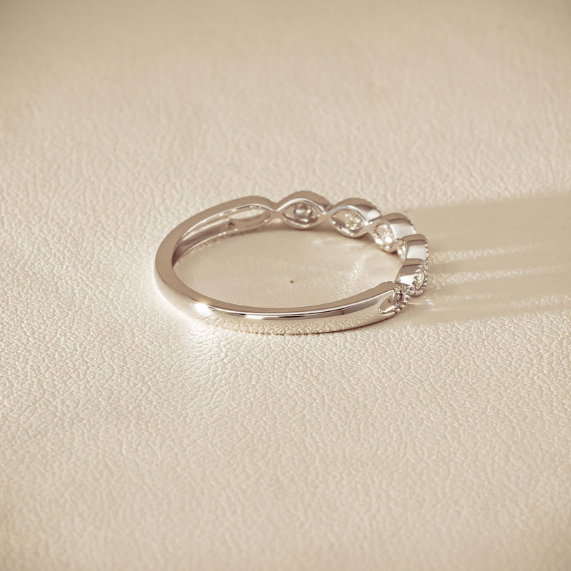 14ct White Gold Diamond Rapunzel Band - Ring - Walker & Hall