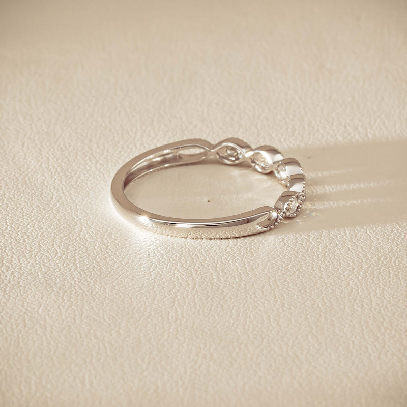14ct White Gold Diamond Rapunzel Band - Ring - Walker & Hall
