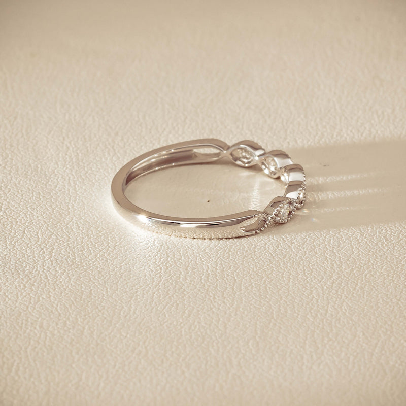 14ct White Gold Diamond Rapunzel Band - Ring - Walker & Hall