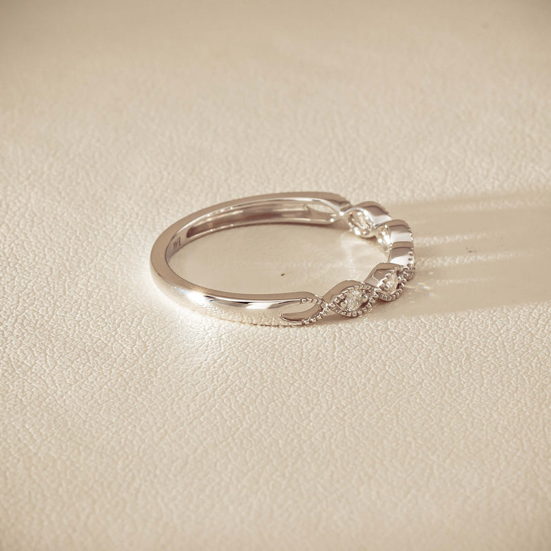 14ct White Gold Diamond Rapunzel Band - Ring - Walker & Hall