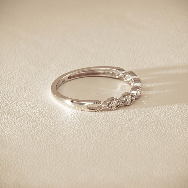 14ct White Gold Diamond Rapunzel Band - Ring - Walker & Hall