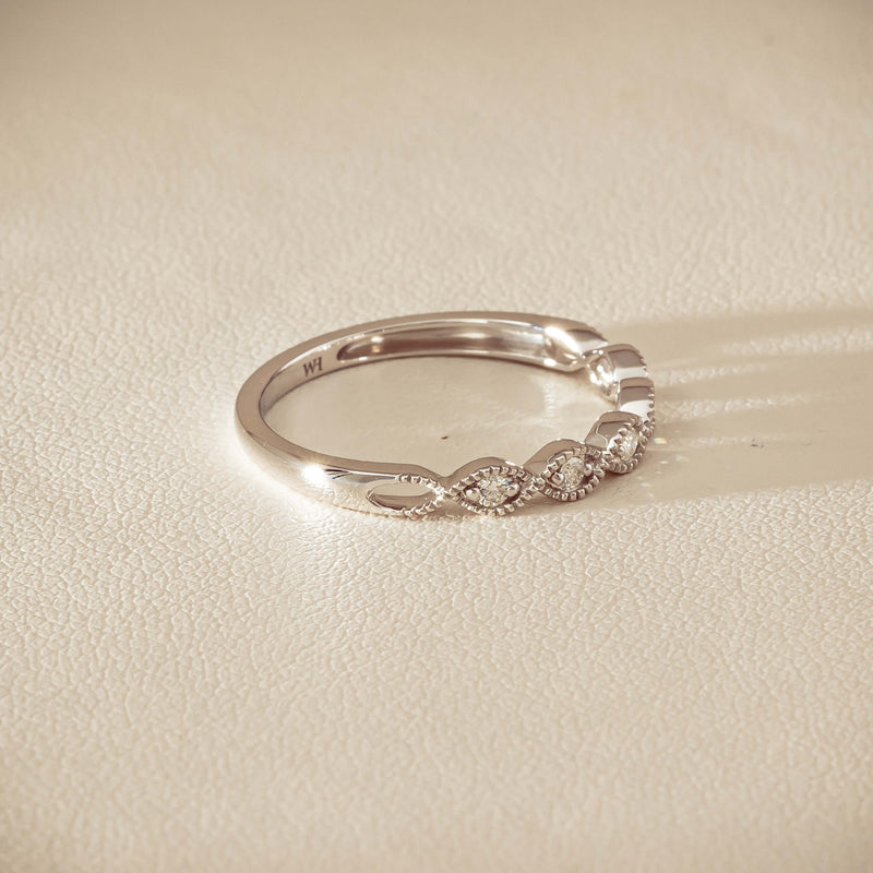 14ct White Gold Diamond Rapunzel Band - Ring - Walker & Hall
