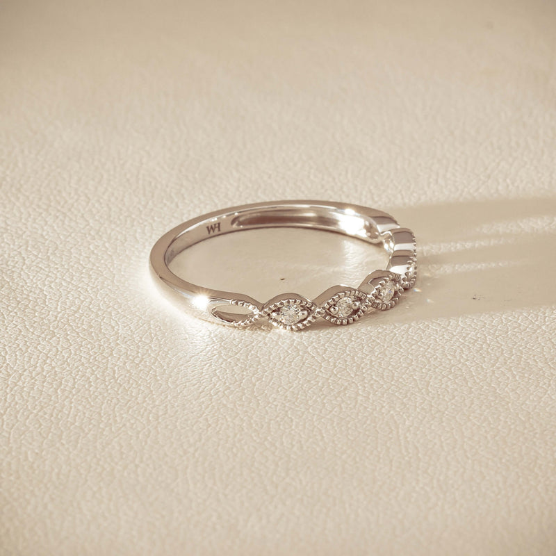 14ct White Gold Diamond Rapunzel Band - Ring - Walker & Hall